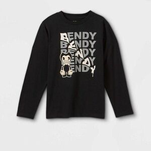 Bendy Black Kids Long Sleeve Shirt